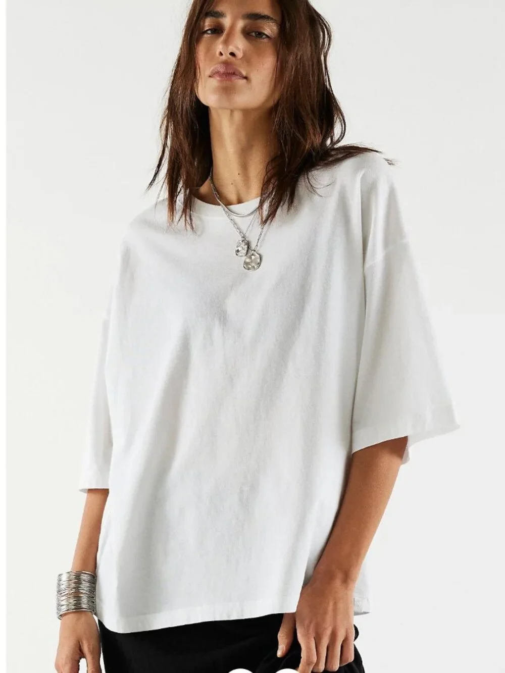 NWOT - Free People - We The Free Perfect Oversized Tee - White - Size Medium - Picture 2 of 6